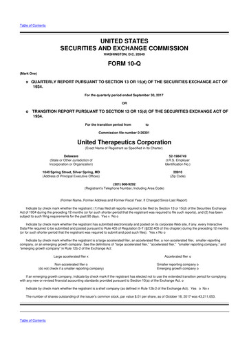 Thumbnail United Therapeutics 10-Q Quarterly Report FY2017 