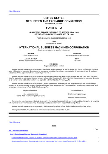 Vorschaubild IBM 10-Q Quartalsbericht 2017 