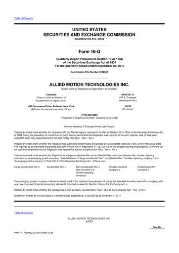 Thumbnail Allient 10-Q Quarterly Report FY2017 