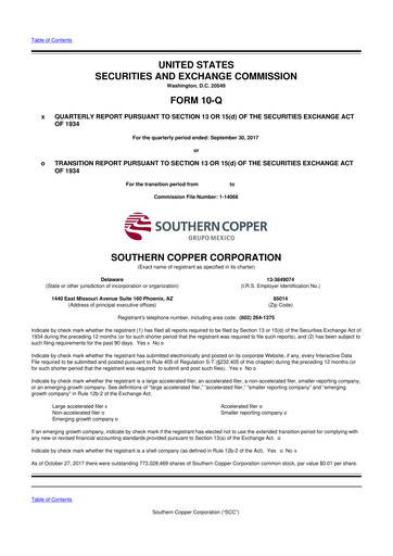 Thumbnail Southern Copper 10-Q Quarterly Report FY2017 