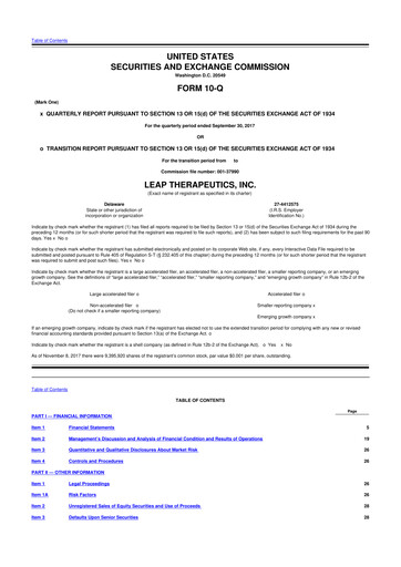 Thumbnail Leap Therapeutics
 10-Q Quarterly Report FY2017 