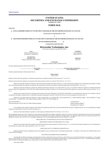 Thumbnail Retractable Technologies 10-K Annual Report 2017