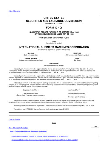 Vorschaubild IBM 10-Q Quartalsbericht 2018 