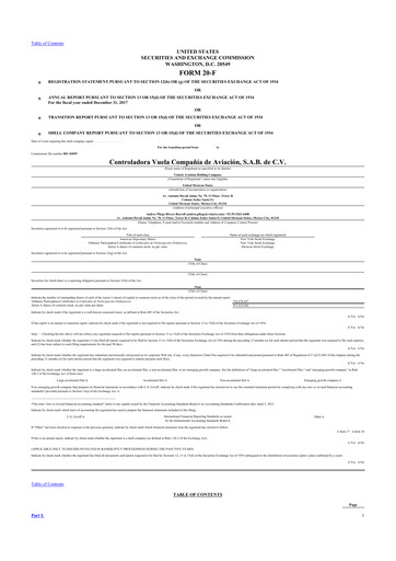 Thumbnail Volaris
 20-F Annual Report 2017