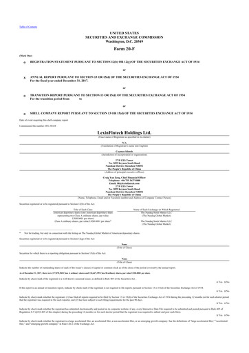 Thumbnail LexinFintech Holdings
 20-F Annual Report 2017