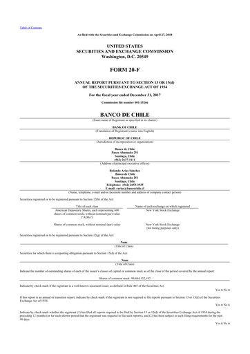 Thumbnail Banco de Chile
 20-F Annual Report 2017