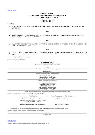 Thumbnail Yiren Digital 20-F Annual Report 2017