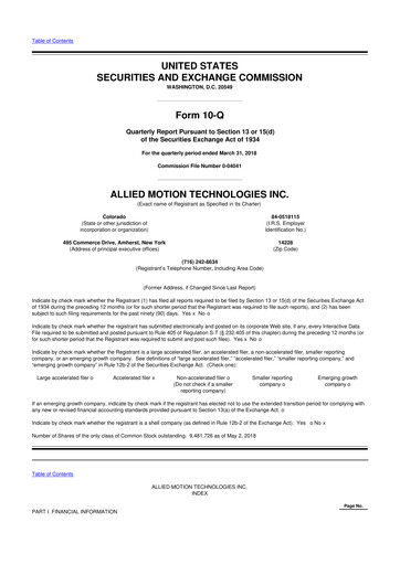 Thumbnail Allient 10-Q Quarterly Report FY2018 
