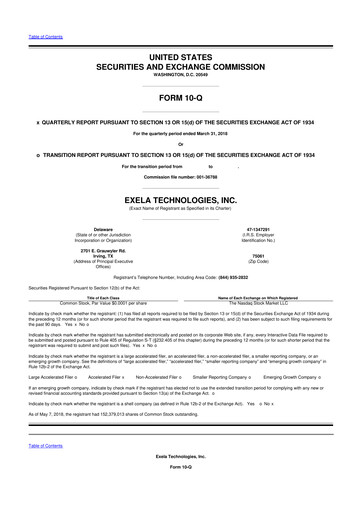 Thumbnail Exela Technologies
 10-Q Quarterly Report FY2018 