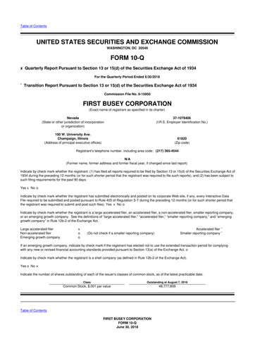 Thumbnail First Busey 10-Q Quarterly Report FY2018 