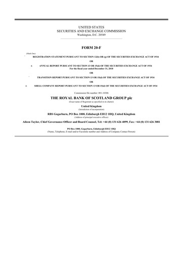 Thumbnail NatWest Group 20-F Annual Report 2018