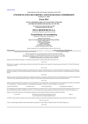 Thumbnail Nexa Resources 20-F Annual Report 2018