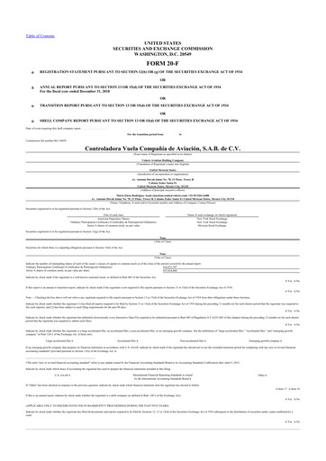 Thumbnail Volaris
 20-F Annual Report 2018