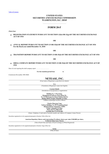 Thumbnail NetEase 20-F Annual Report 2018