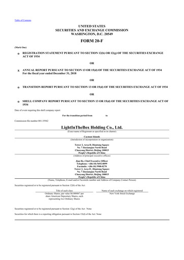 Thumbnail LightInTheBox Holding 20-F Annual Report 2018