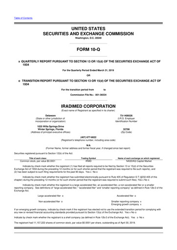 Thumbnail IRadimed 10-Q Quarterly Report FY2019 