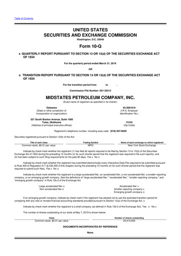 Miniature Amplify Energy
 10-Q Rapport trimestriel 2019 