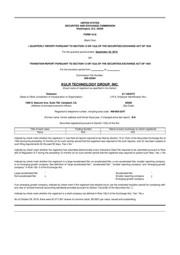 Thumbnail KULR Technology Group 10-Q Quarterly Report FY2019 
