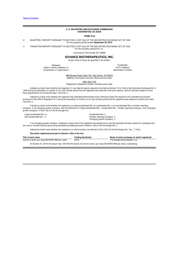 Thumbnail Iovance Biotherapeutics
 10-Q Quarterly Report FY2019 