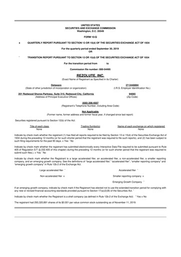 Thumbnail Rezolute 10-Q Quarterly Report FY2020 