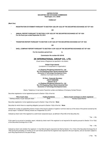 Thumbnail ZK International Group 20-F Annual Report 2019