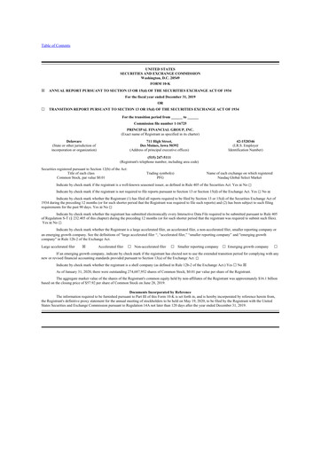 Thumbnail Principal Financial Group 10-K Annual Report 2019