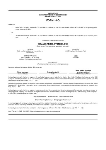 Thumbnail Inotiv 10-Q Quarterly Report FY2020 
