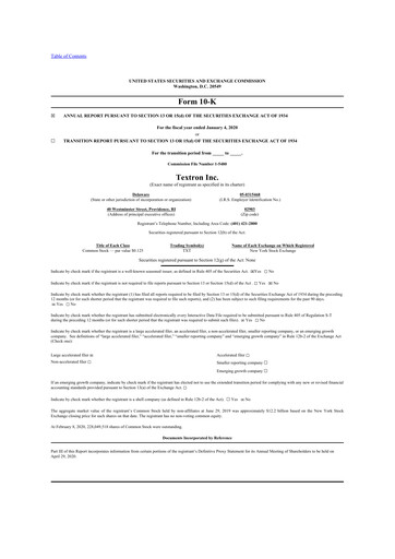 Thumbnail Textron 10-K Annual Report 2019