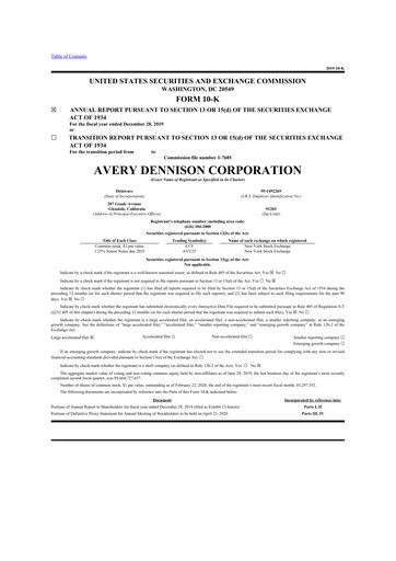 Thumbnail Avery Dennison
 10-K Annual Report 2019