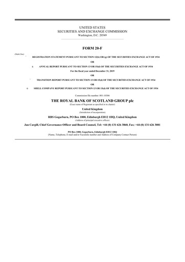 Thumbnail NatWest Group 20-F Annual Report 2019