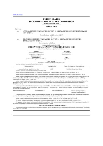 Thumbnail Cogent Communications
 10-K Annual Report 2019