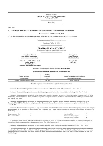 Thumbnail Clarivate 10-K Annual Report 2019