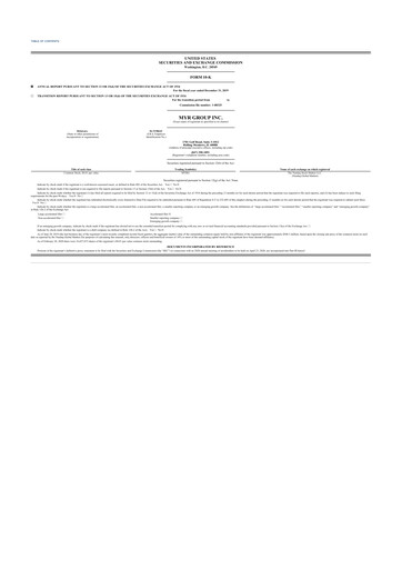 Thumbnail MYR Group 10-K Annual Report 2019