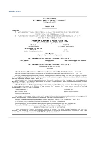 Thumbnail Runway Growth Finance 10-K Annual Report 