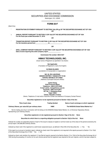 Thumbnail Himax Technologies 20-F Annual Report 2019