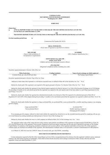 Thumbnail Ideal Power 10-K Annual Report 2019