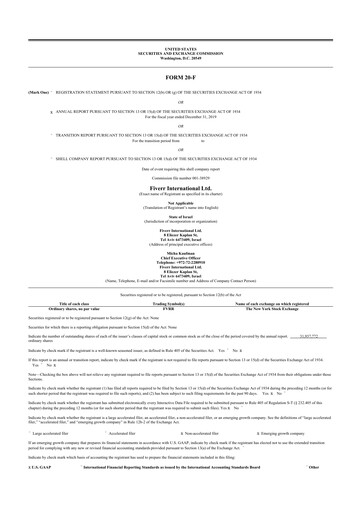 Thumbnail Fiverr 20-F Annual Report 2019