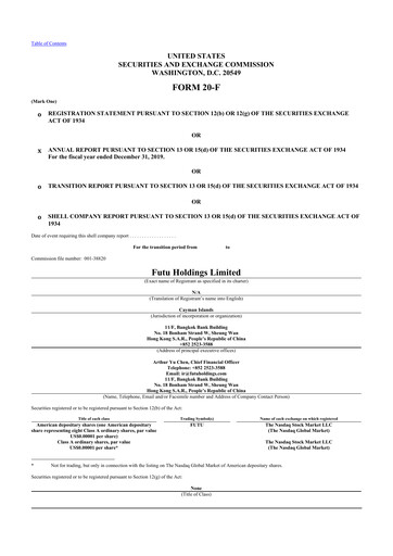 Thumbnail Futu Holdings 20-F Annual Report 2019