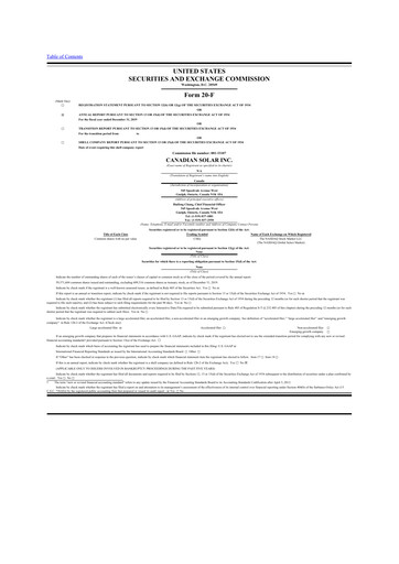 Thumbnail Canadian Solar
 20-F Annual Report 2019