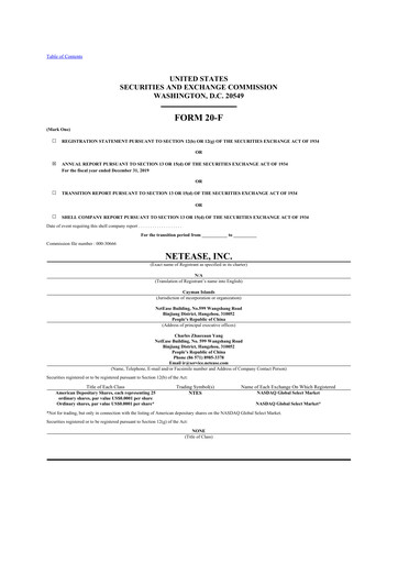 Thumbnail NetEase 20-F Annual Report 2019