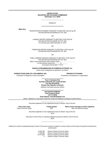 Thumbnail Bladex 20-F Annual Report 2019
