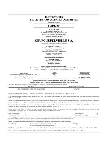 Thumbnail Grupo Supervielle 20-F Annual Report 2019