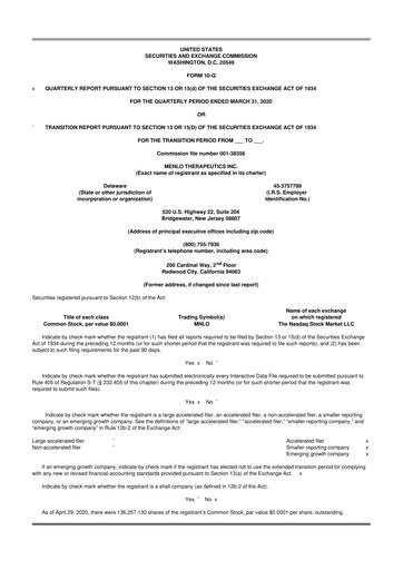 Vorschaubild VYNE Therapeutics 10-Q Quartalsbericht 2020 