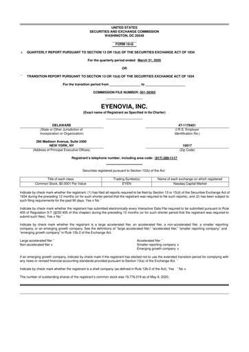 Thumbnail Eyenovia 10-Q Quarterly Report FY2020 