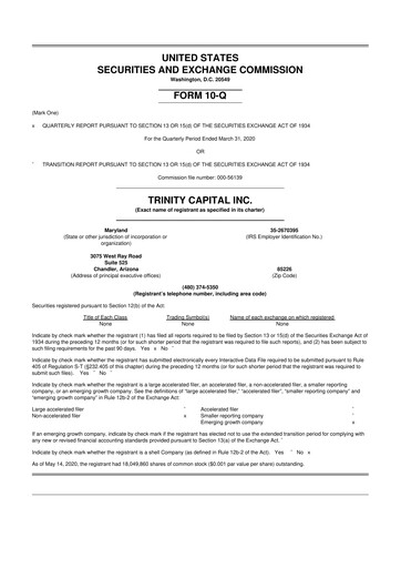 Thumbnail Trinity Capital 10-Q Quarterly Report FY 