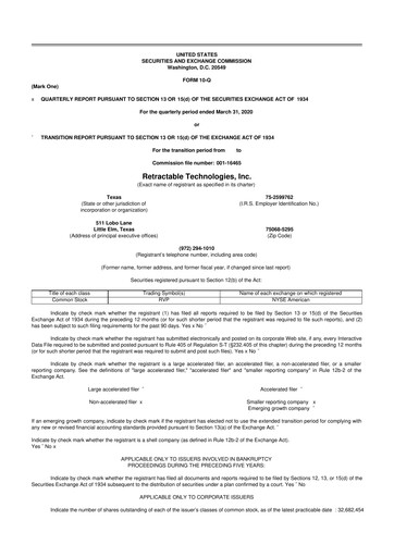 Thumbnail Retractable Technologies 10-Q Quarterly Report FY2020 