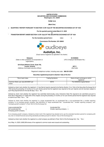 Thumbnail AudioEye 10-Q Quarterly Report FY2020 
