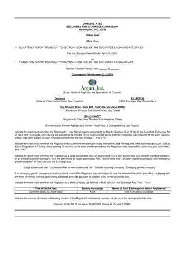 Thumbnail Argan 10-Q Quarterly Report FY2021 