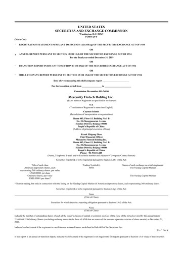 Thumbnail Chaince Digital Holdings 20-F Annual Report 2019