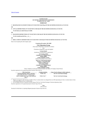 Thumbnail TAL Education Group 20-F Annual Report 2020